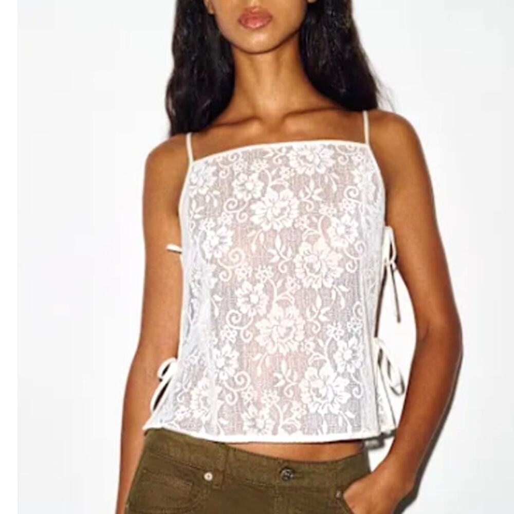 Reformation Iman Top Ivory Lace Size 0